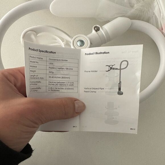 Lamicall LS05 Etsy Branded White Gooseneck phone holder - Picture 7 of 8